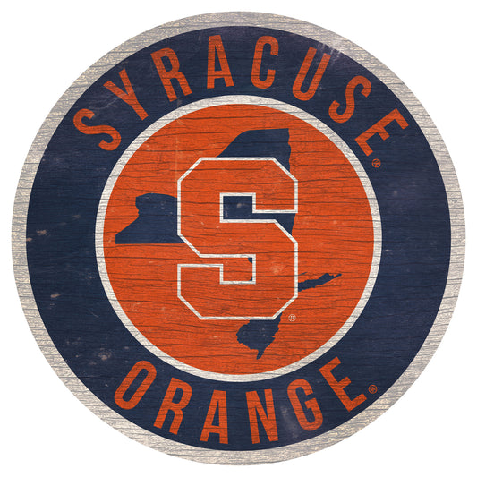 Syracuse Orange 12'' x 12'' State Circle Sign