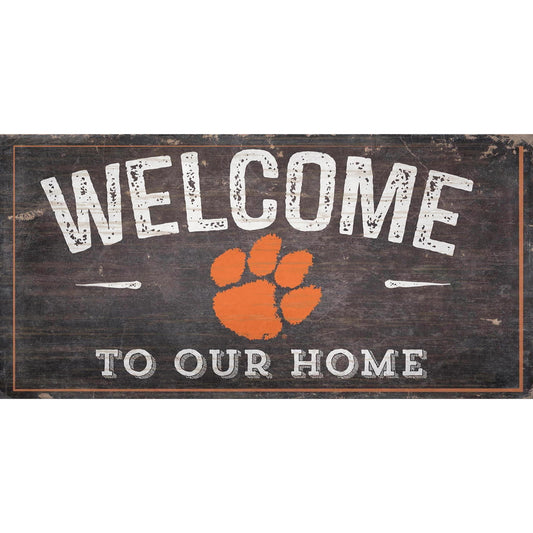 Clemson Tigers 11'' x 19'' Welcome To Our Home Sign