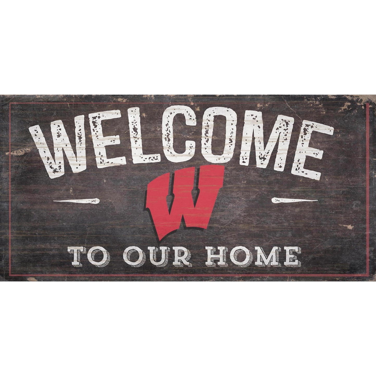 Wisconsin Badgers 11'' x 19'' Welcome To Our Home Sign