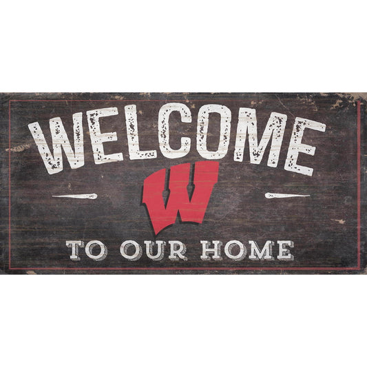 Wisconsin Badgers 11'' x 19'' Welcome To Our Home Sign