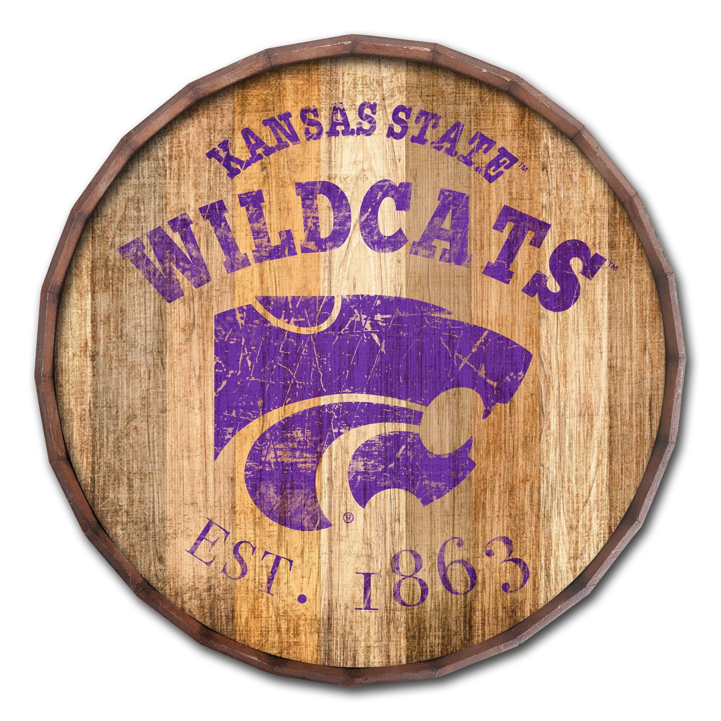Kansas State Wildcats 24'' Established Date Barrel Top
