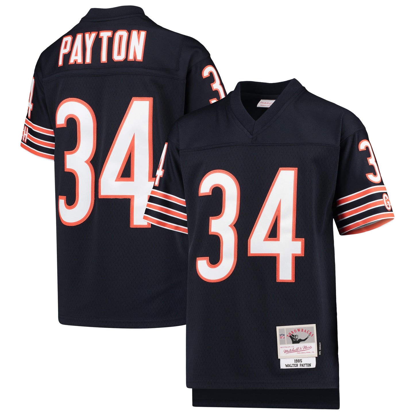 Youth Mitchell & Ness Walter Payton Navy Chicago Bears 1985 Legacy Retired Player Jersey