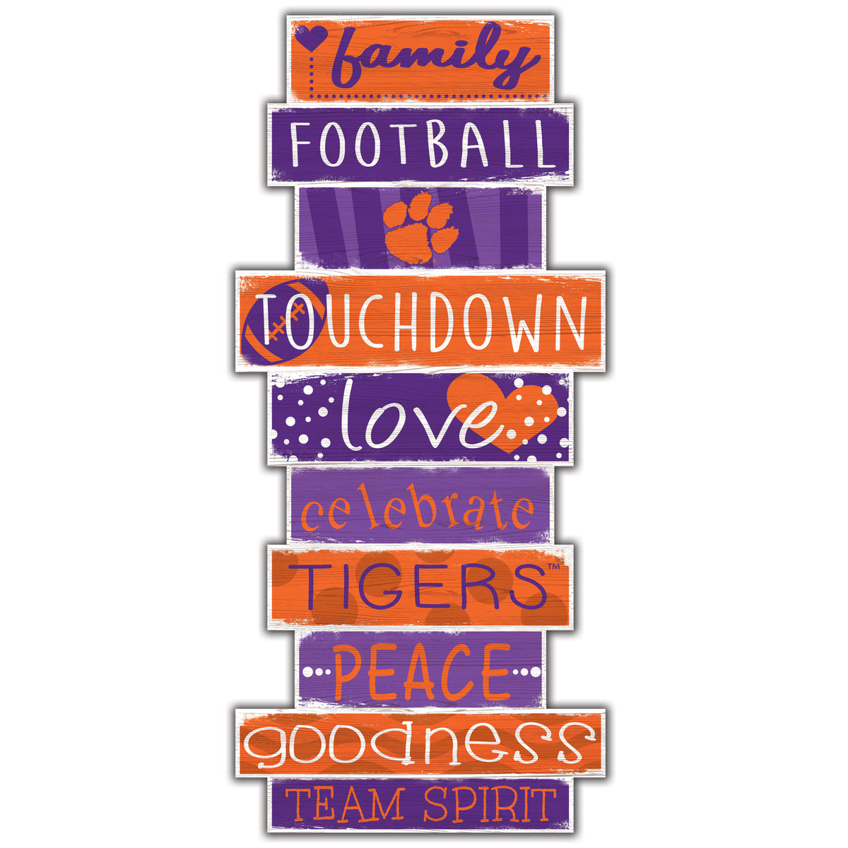 Clemson Tigers 5'' x 24'' Celebrations Stack Sign