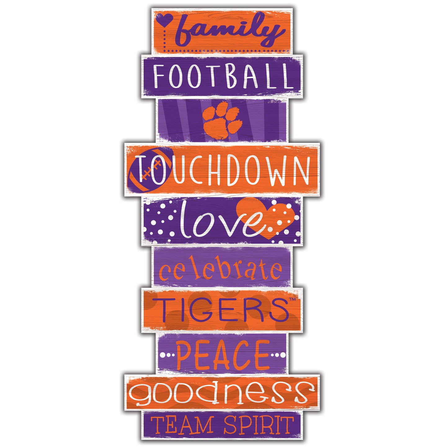 Clemson Tigers 5'' x 24'' Celebrations Stack Sign