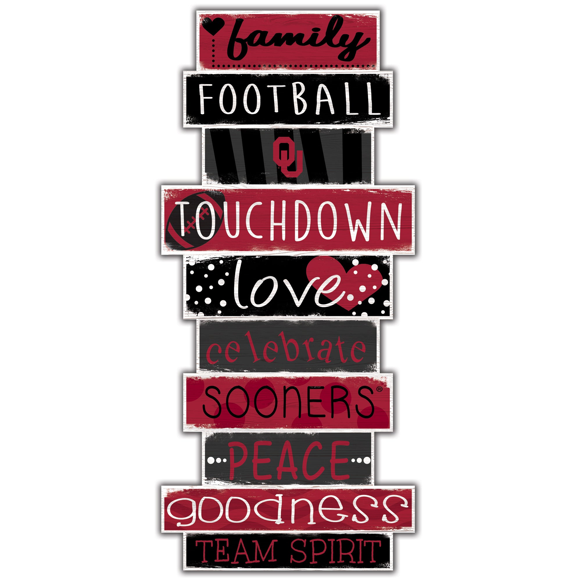 Oklahoma Sooners 5'' x 24'' Celebrations Stack Sign – Fan Day Nation