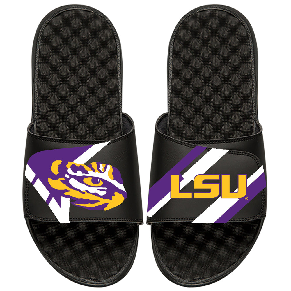 Men's ISlide Black LSU Tigers Starter Jacket Slide Sandals