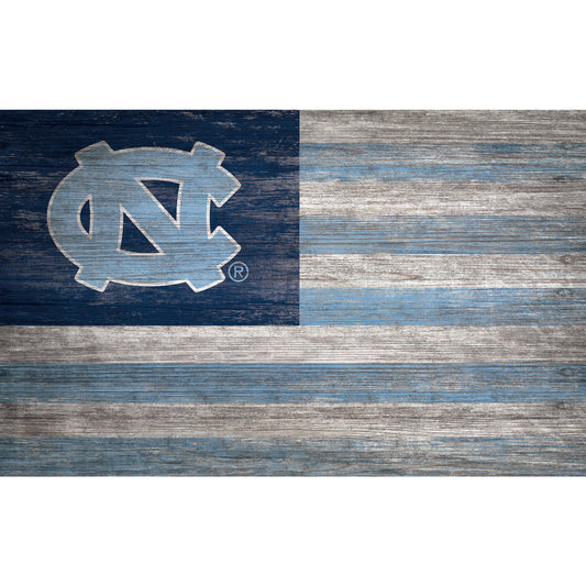 North Carolina Tar Heels 11'' x 19'' Distressed Flag Sign