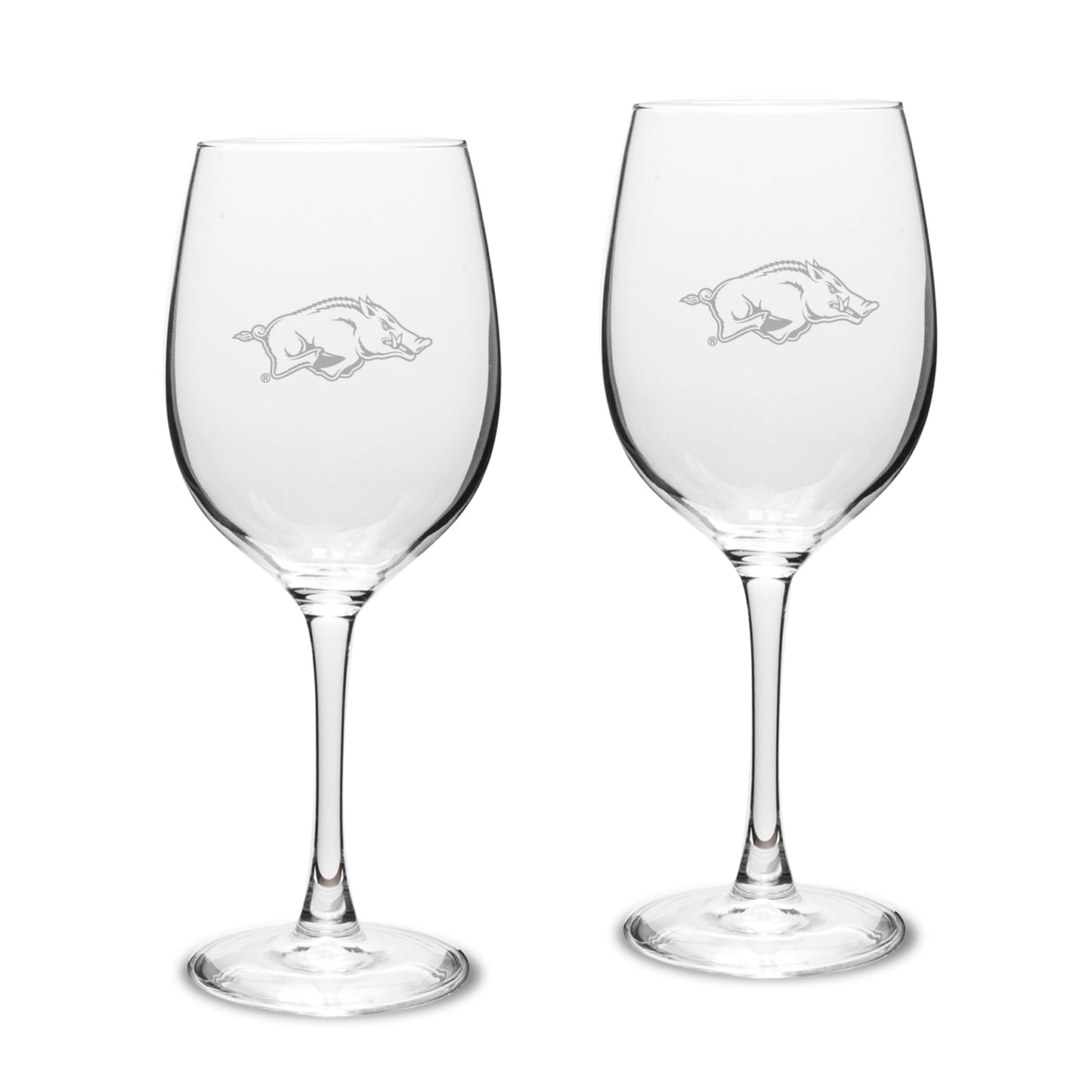 Arkansas Razorbacks 2-Piece 16oz. White Wine Glasses Set