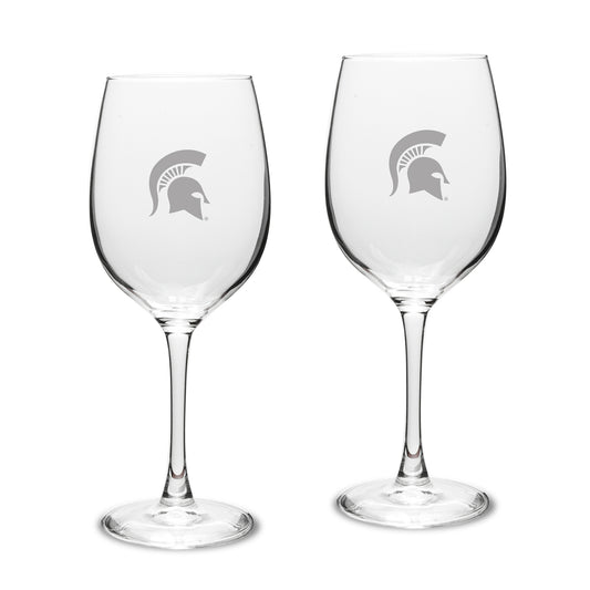 Michigan State Spartans 2-Piece 16oz. White Wine Glasses Set
