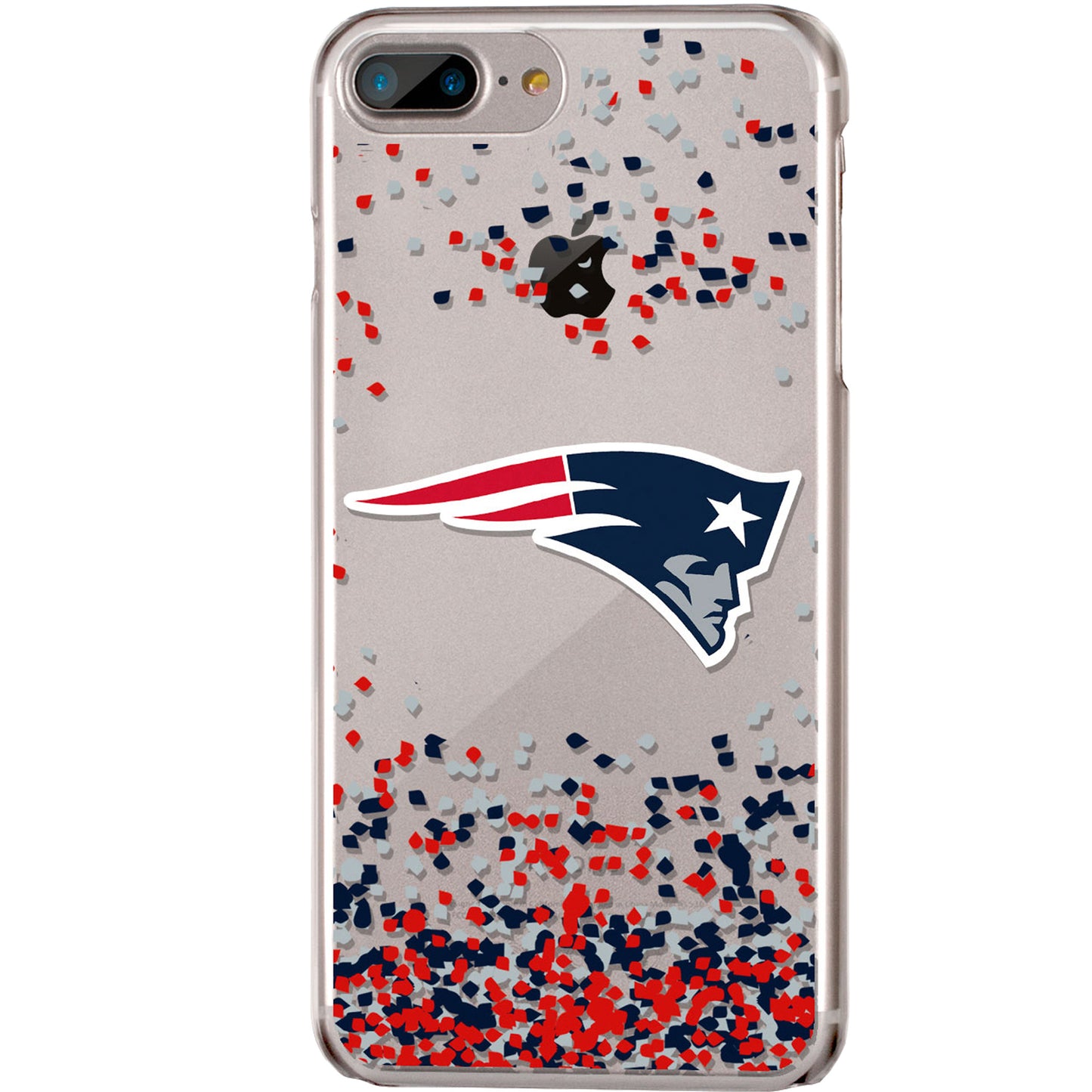 New England Patriots iPhone Clear Case with Confetti Design