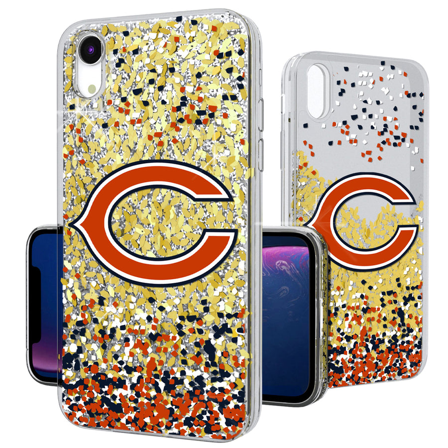 Chicago Bears iPhone Glitter Case with Confetti Design