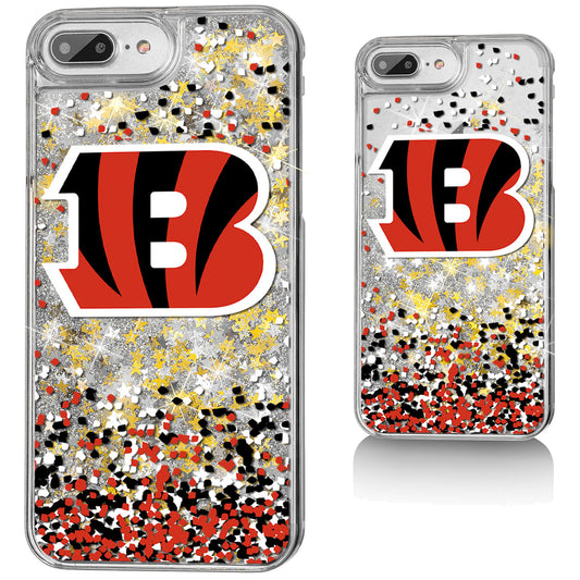 Cincinnati Bengals iPhone Glitter Case with Confetti Design