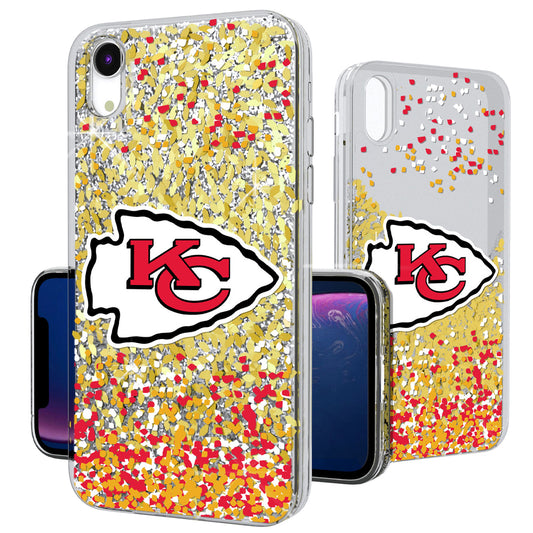 Kansas City Chiefs iPhone Glitter Case with Confetti Design