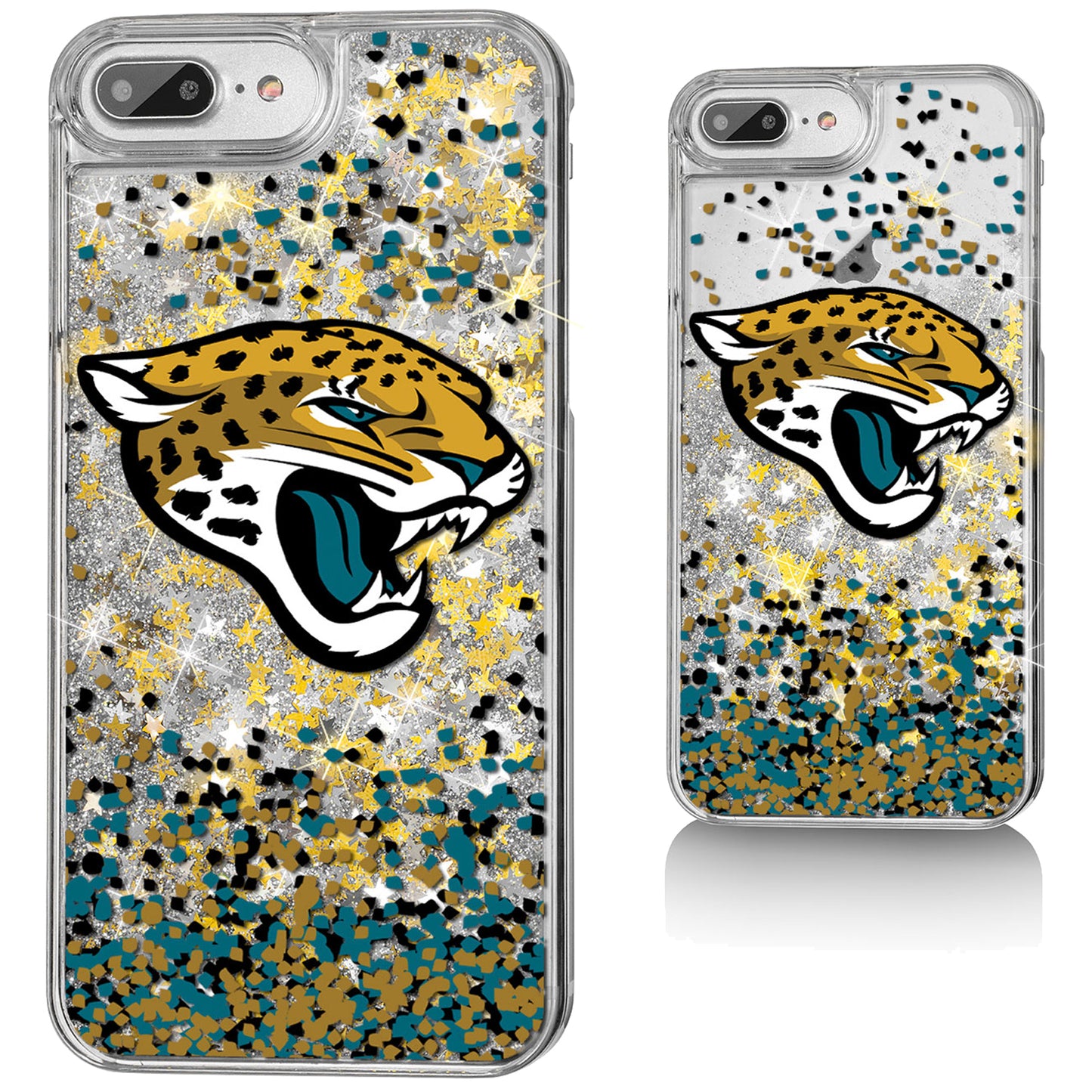 Jacksonville Jaguars iPhone Glitter Case with Confetti Design