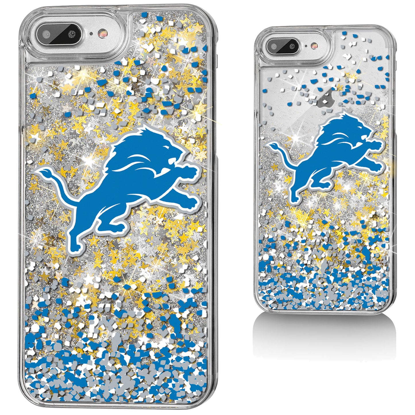 Detroit Lions iPhone Glitter Case with Confetti Design