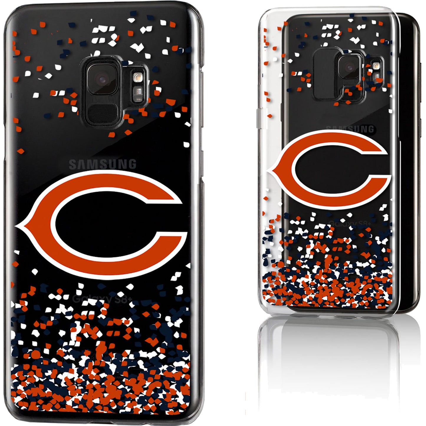 Chicago Bears Galaxy Clear Case with Confetti Design