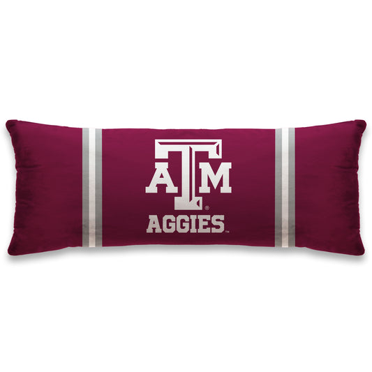 Texas A&M Aggies 20'' x 48'' Plush Bed Pillow