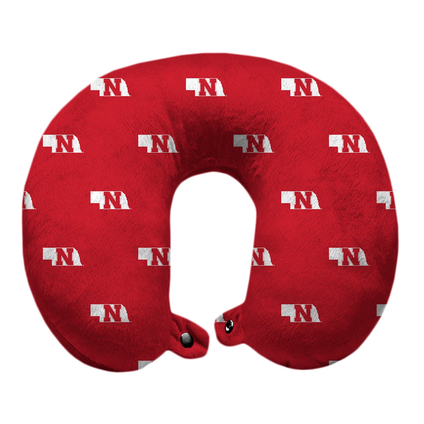 Nebraska Huskers Polyester-Fill Travel Pillow