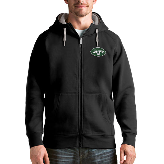 New York Jets Antigua Victory Full-Zip Hoodie - Black