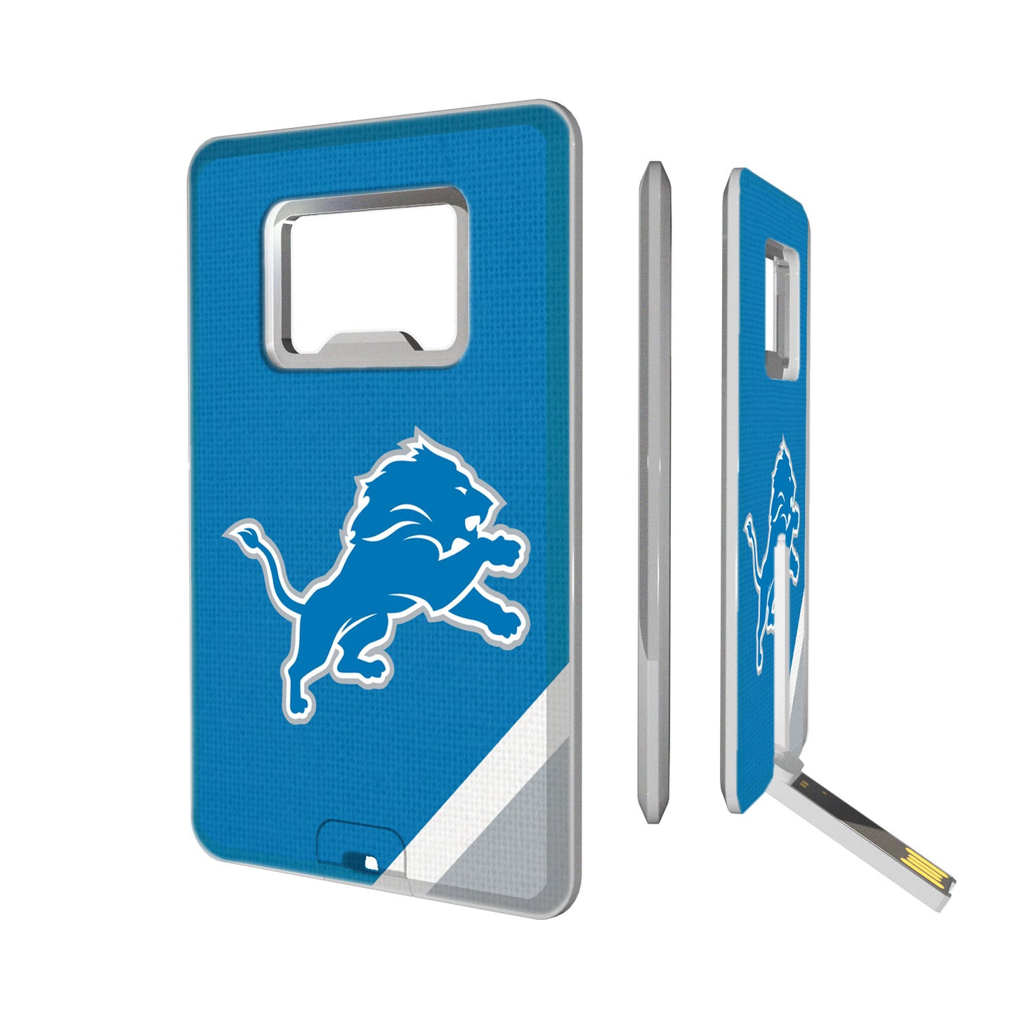 Detroit Lions Diagonal Stripe Credit Card USB Drive & Bottle Opener