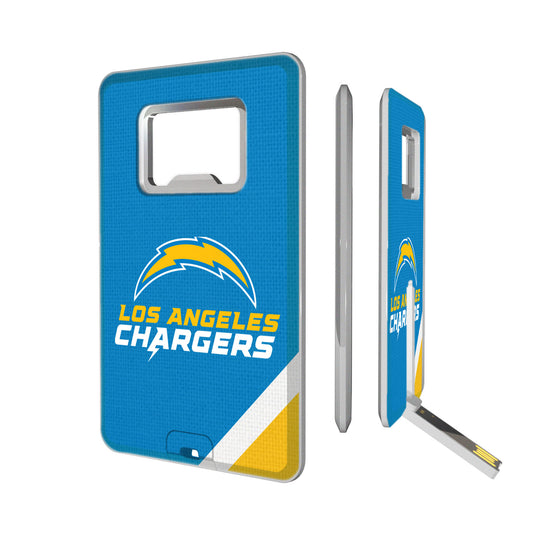 Los Angeles Chargers Diagonal Stripe Credit Card USB Drive & Bottle Opener