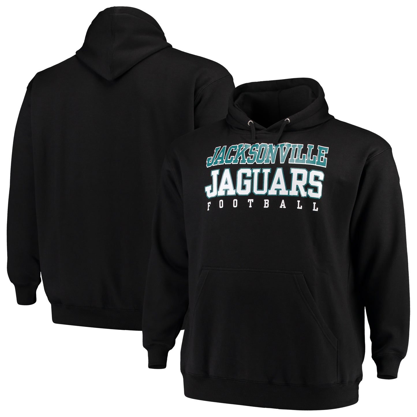 Men's Fanatics Black Jacksonville Jaguars Big & Tall Stacked Pullover Hoodie