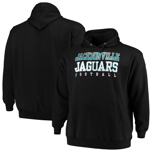 Men's Fanatics Black Jacksonville Jaguars Big & Tall Stacked Pullover Hoodie