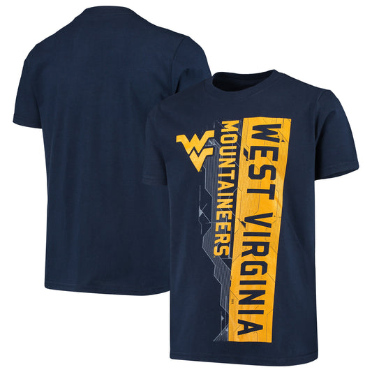 Youth Navy West Virginia Mountaineers Challenger T-Shirt