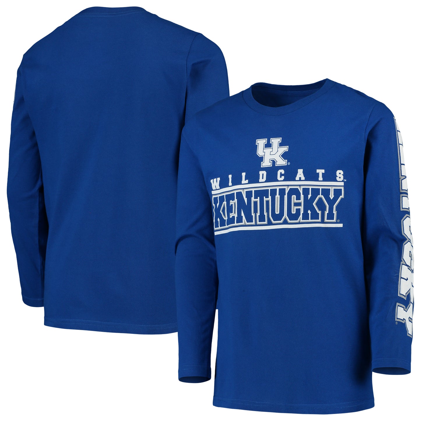 Youth Royal Kentucky Wildcats Transition Two-Hit Long Sleeve T-Shirt