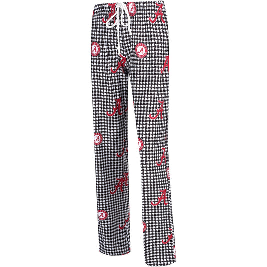 Women's Concepts Sport Black/White Alabama Crimson Tide Fairway Houndstooth Lounge Pants