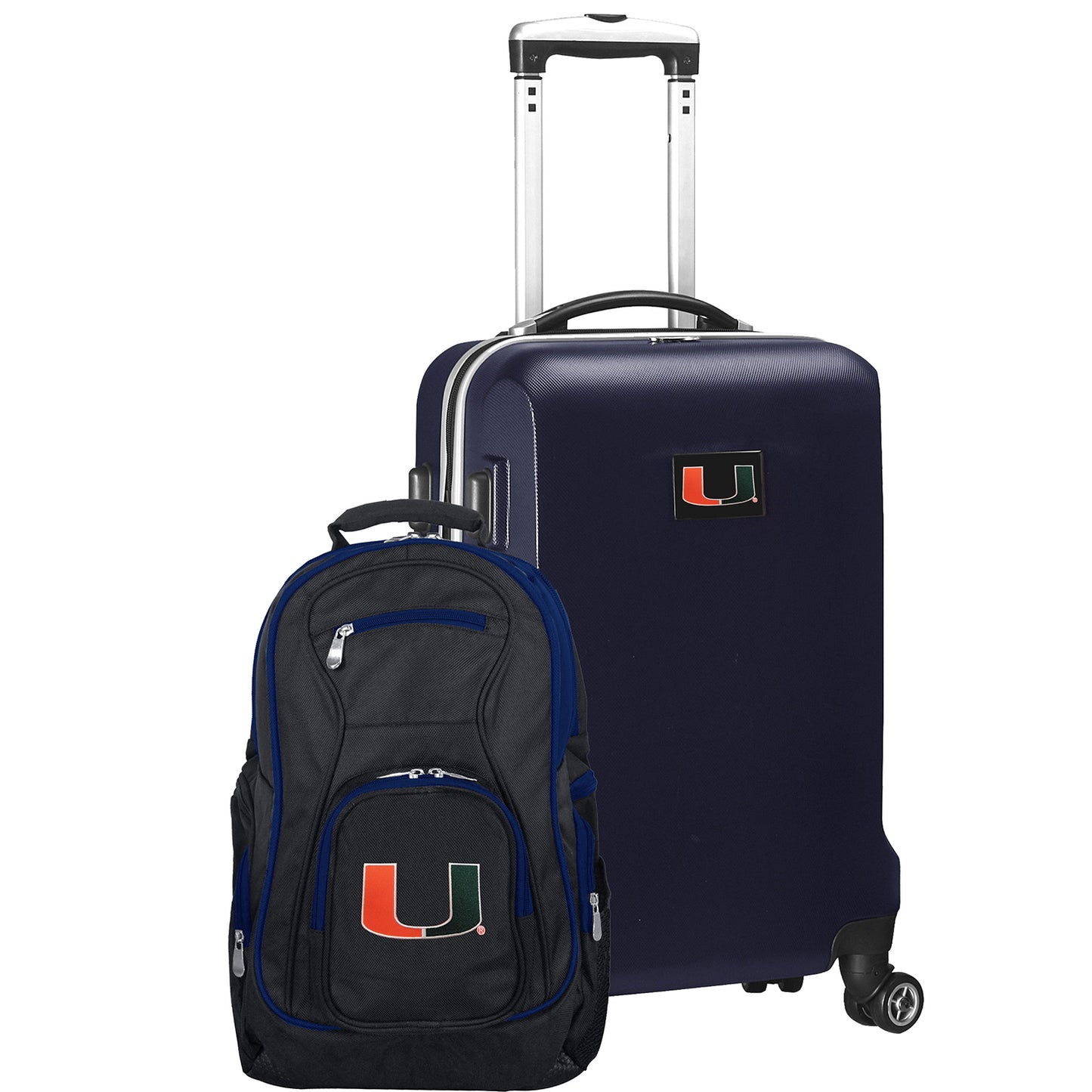 Miami Hurricanes Deluxe 2-Piece Backpack and Carry-On Set - Navy