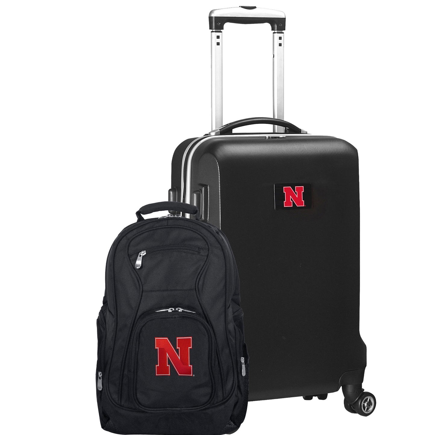 Nebraska Huskers Deluxe 2-Piece Backpack and Carry-On Set - Black