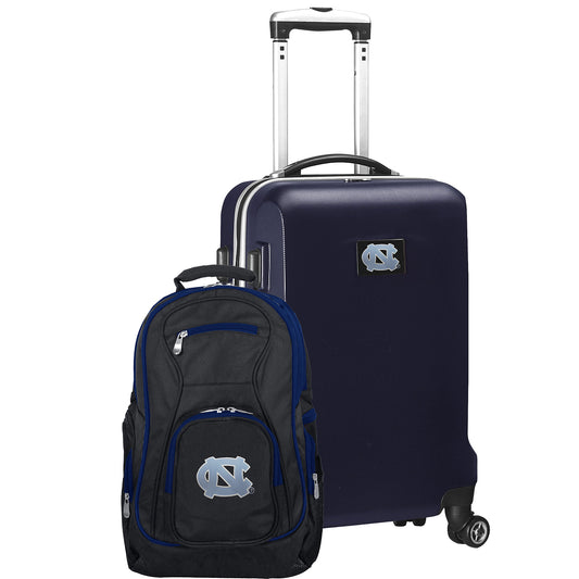 North Carolina Tar Heels Deluxe 2-Piece Backpack and Carry-On Set - Navy