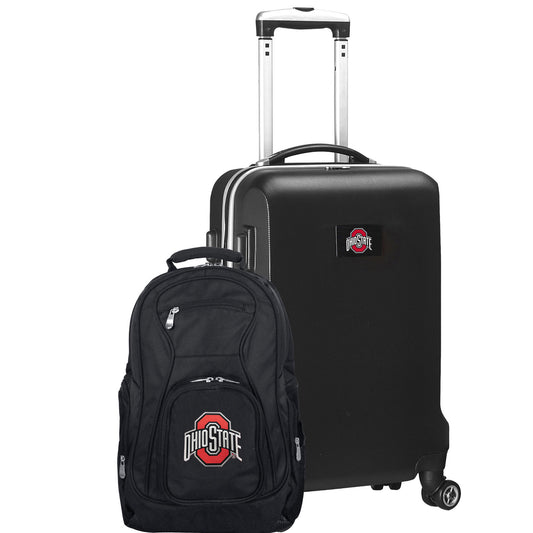 Ohio State Buckeyes Deluxe 2-Piece Backpack and Carry-On Set - Black