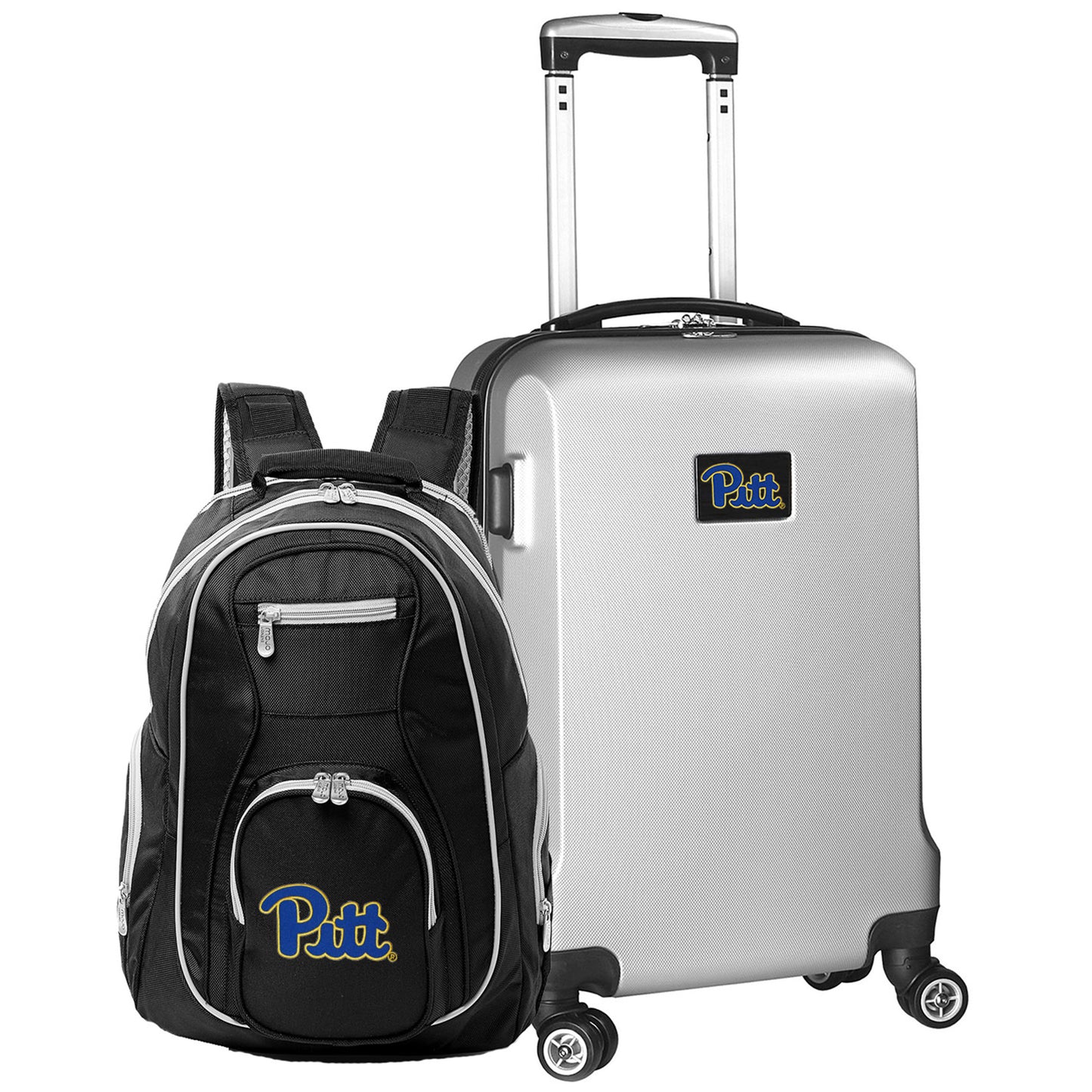 Pitt Panthers Deluxe 2-Piece Backpack and Carry-On Set - Silver