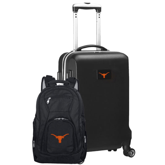 Texas Longhorns Deluxe 2-Piece Backpack and Carry-On Set - Black