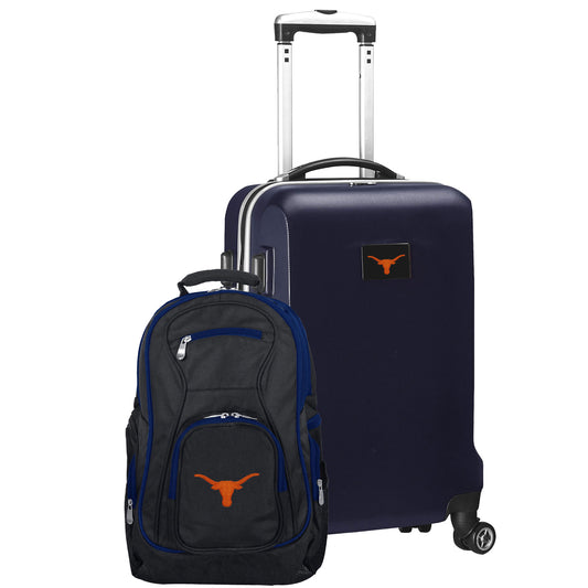 Texas Longhorns Deluxe 2-Piece Backpack and Carry-On Set - Navy