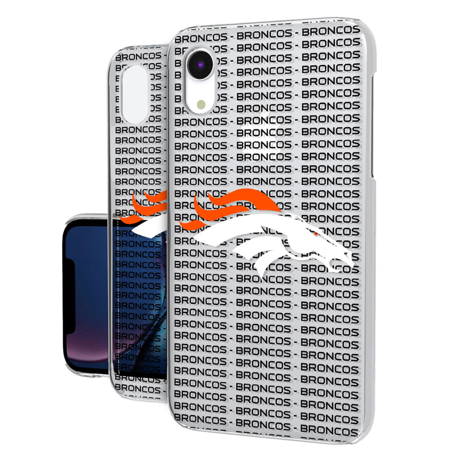 Denver Broncos iPhone Clear Text Backdrop Design Case