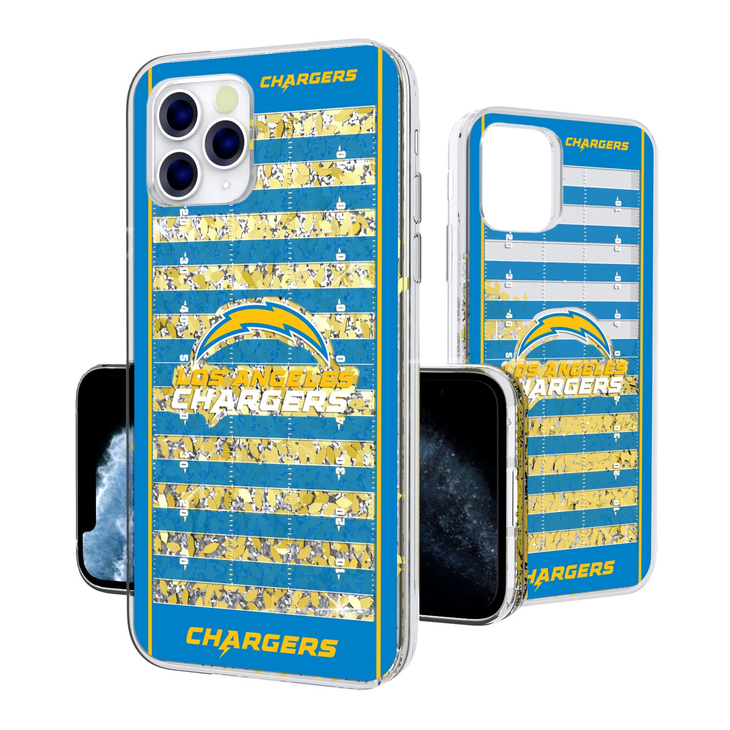 Los Angeles Chargers iPhone Field Design Glitter Case