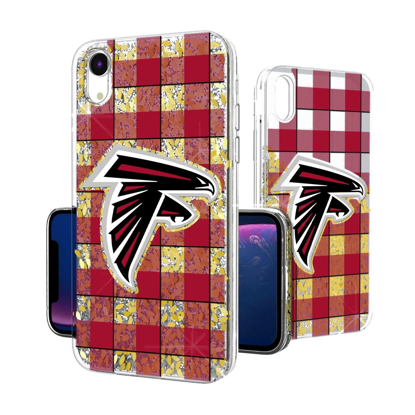 Atlanta Falcons iPhone Plaid Design Glitter Case