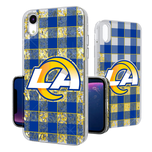 Los Angeles Rams iPhone Plaid Design Glitter Case