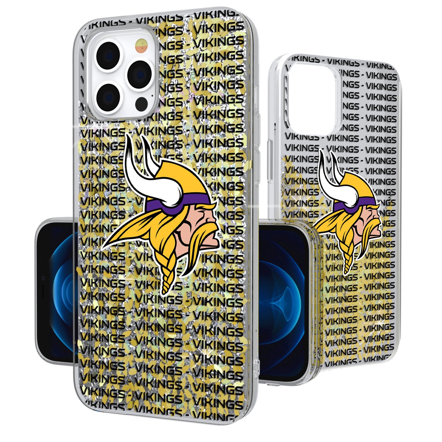 Minnesota Vikings iPhone Text Backdrop Design Glitter Case