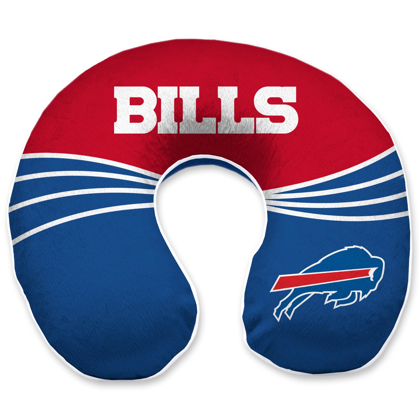 Buffalo Bills Wave Memory Foam U-Neck Travel Pillow - Blue