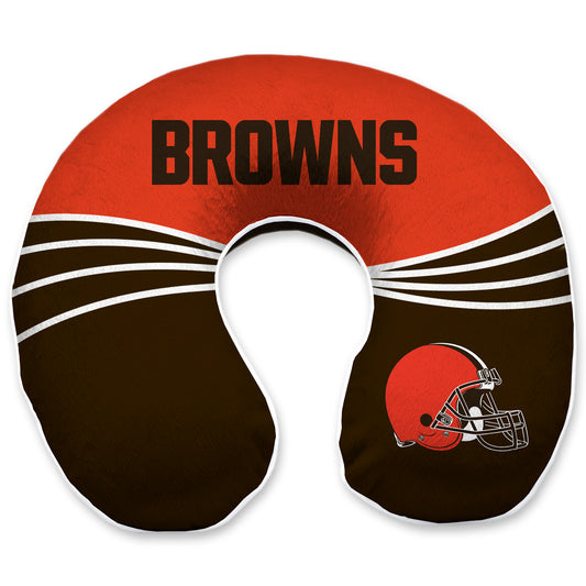 Cleveland Browns Wave Memory Foam U-Neck Travel Pillow - Brown