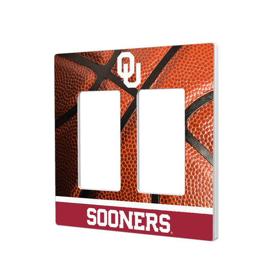 Oklahoma Sooners Basketball Design Double Rocker Light Switch Plate