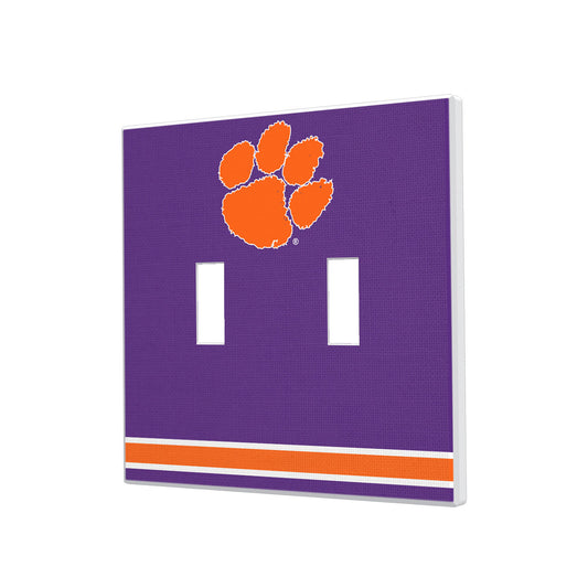 Clemson Tigers Stripe Design Double Toggle Light Switch Plate