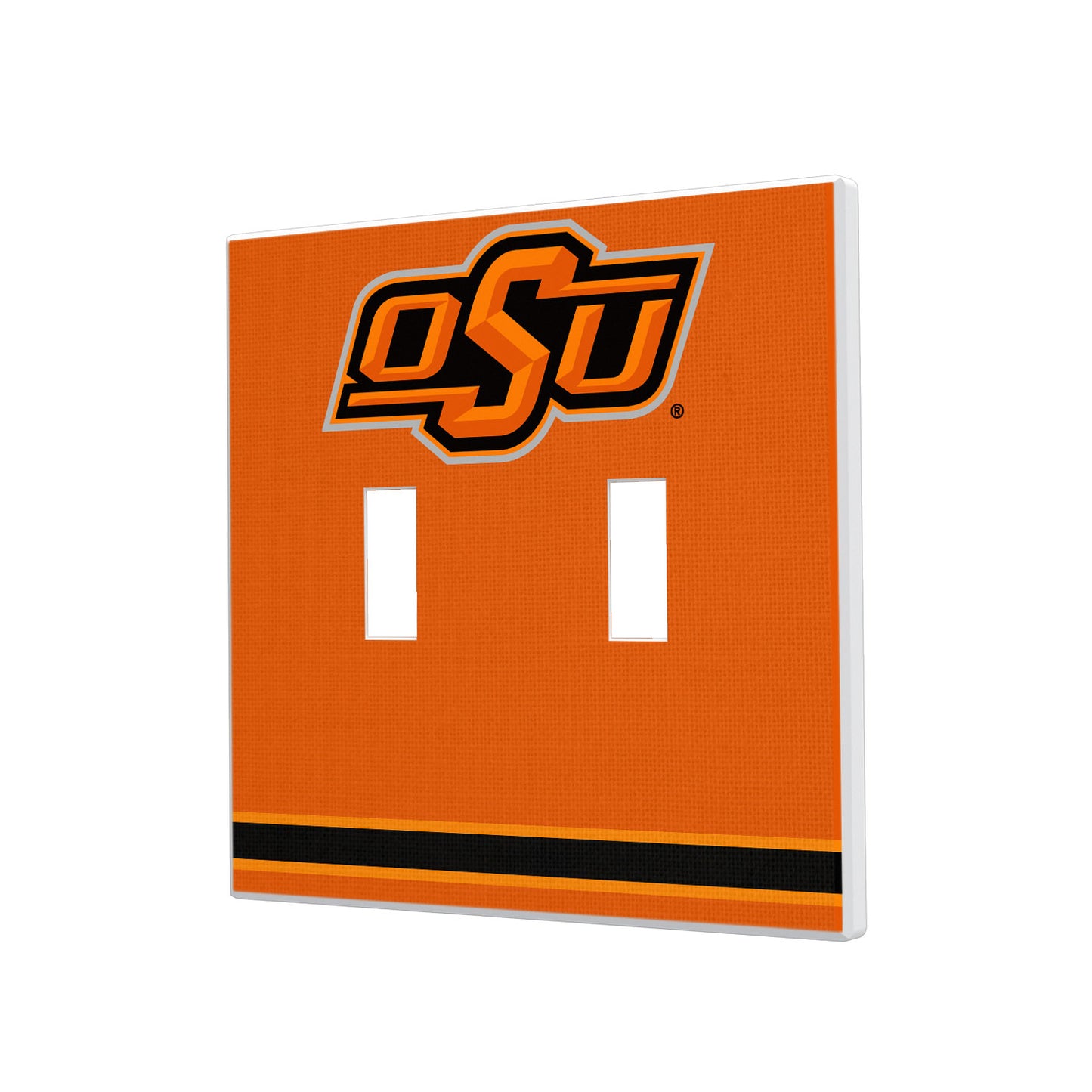 Oklahoma State Cowboys Stripe Design Double Toggle Light Switch Plate