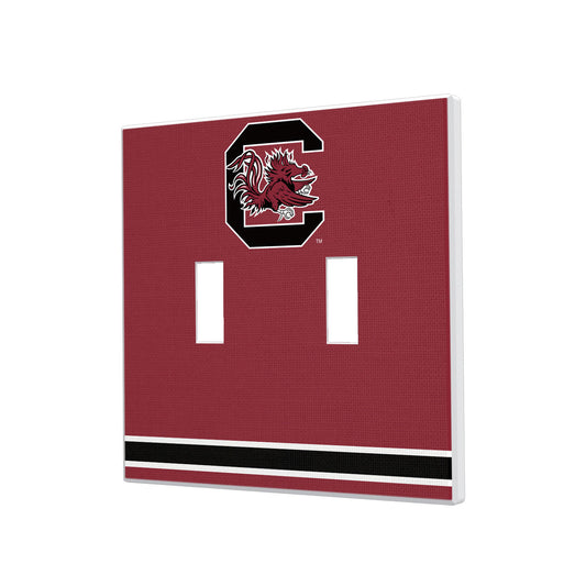 South Carolina Gamecocks Stripe Design Double Toggle Light Switch Plate