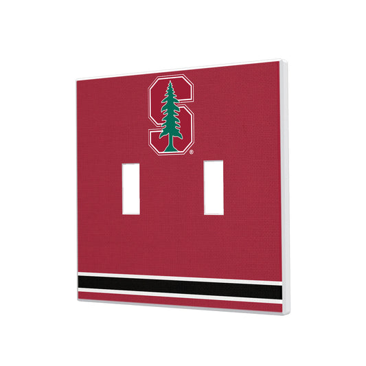 Stanford Cardinal Stripe Design Double Toggle Light Switch Plate