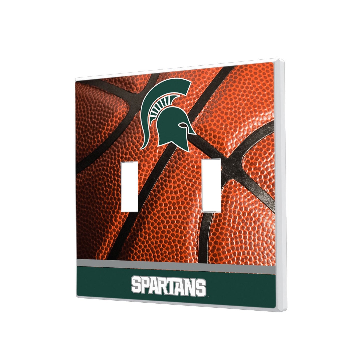 Michigan State Spartans Basketball Design Double Toggle Light Switch Plate